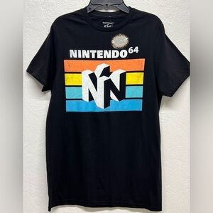 NINTENDO Graphic T-Shirt Black Unisex Size S